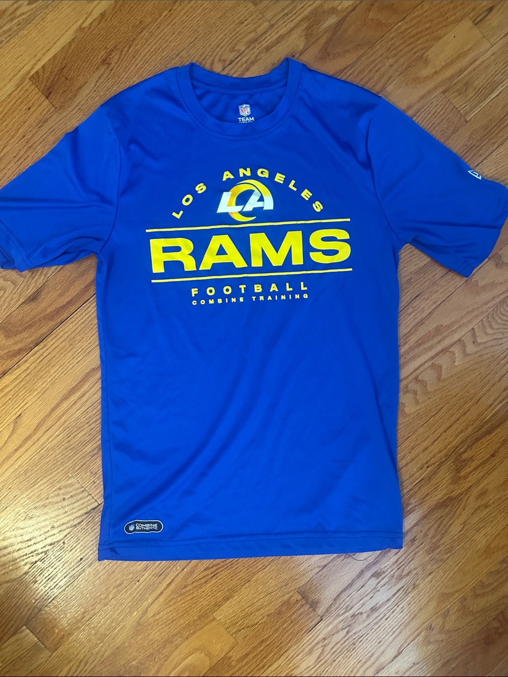 NFL Los Angeles Rams Royal Blue and Yellow Short Sleeve Tee